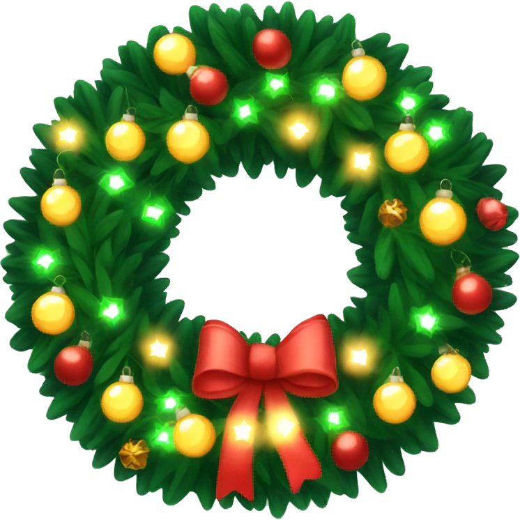 Lighted Christmas wreath emoji