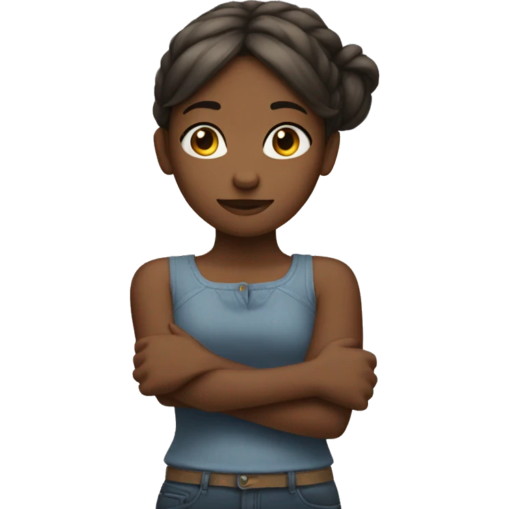 The girl crosses her arms emoji
