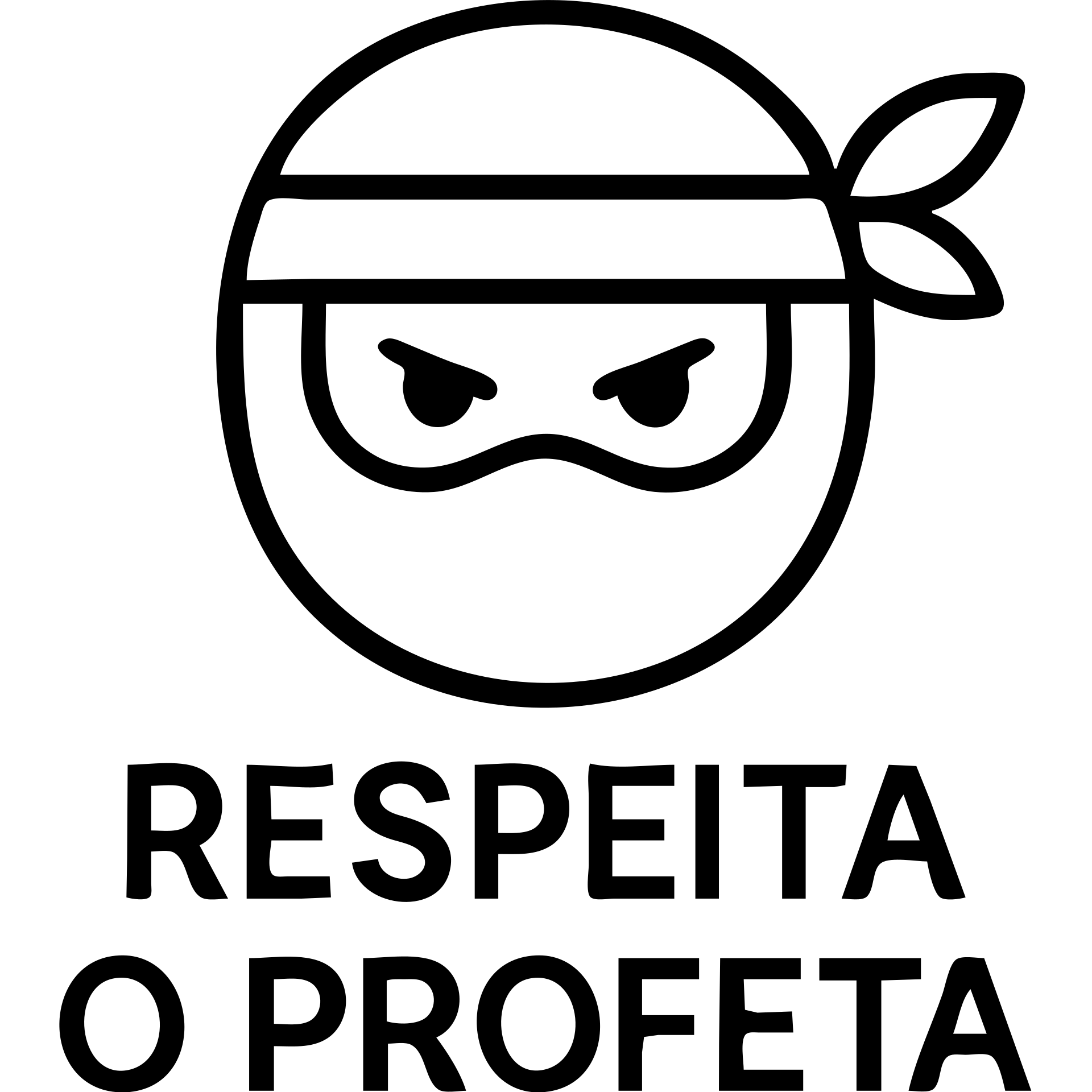 ninja with red eyes and the logo 'repeita o profeta' emoji