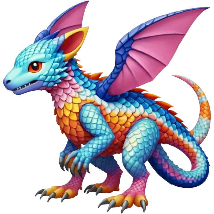 colorful Fakémon-Digimon-Fionbri-Trico-creature (full body) emoji