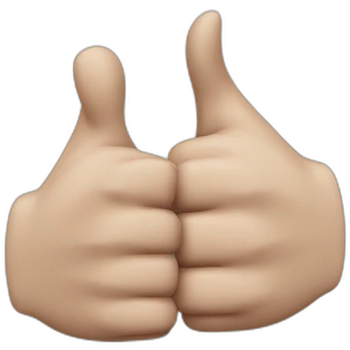 Two thumbs up emojis facing each other doing a fust bump emoji