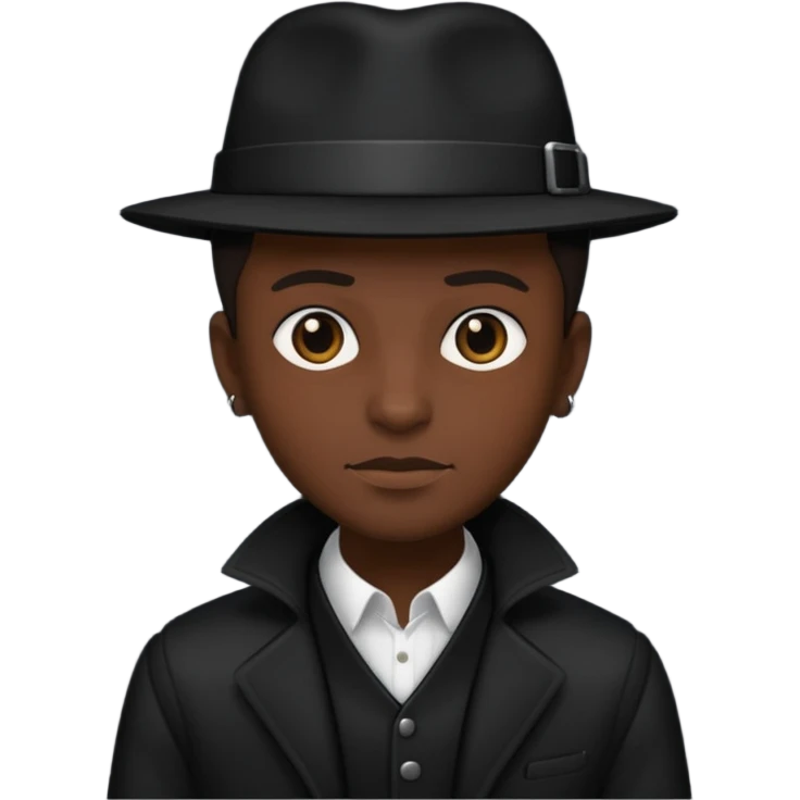 time traveler in black clothes emoji