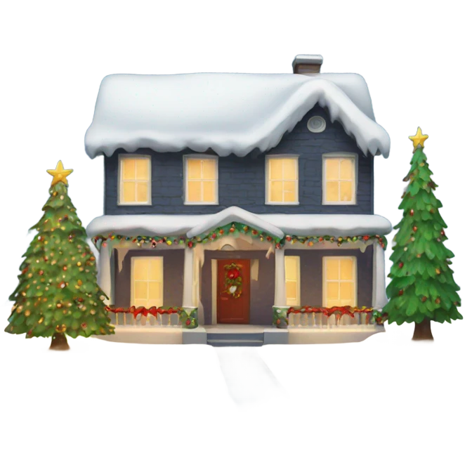House decorated for Christmas  emoji