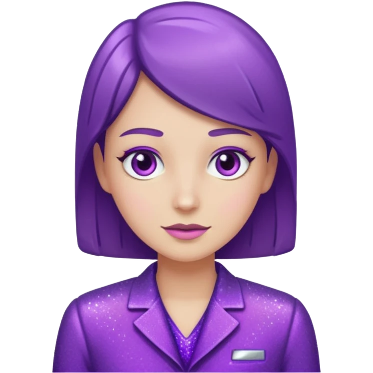 supervisor wearing glitter purple glittery clothes emoji