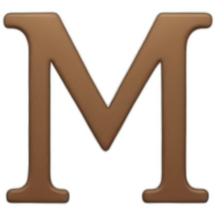 letter m with a 🫀 emoji