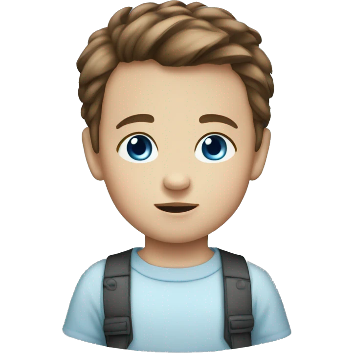 Baby boy brown hair blue eyes  emoji