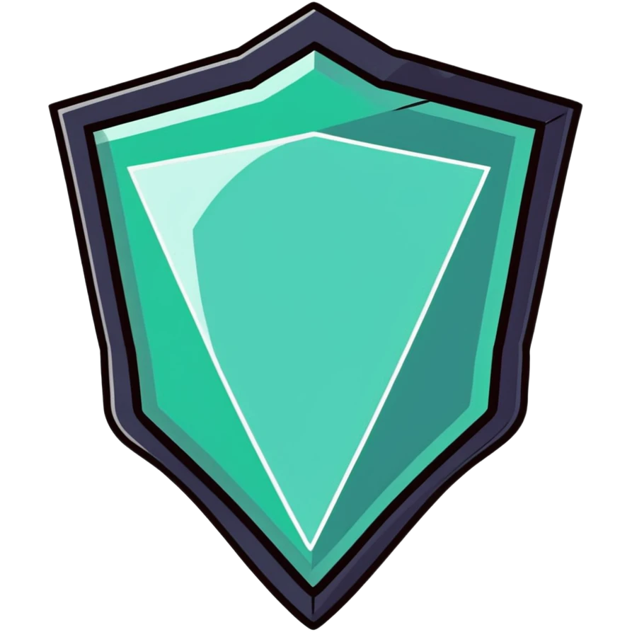 Luxury VIP badge shaped like a shield with a large diamond gem in the center emoji