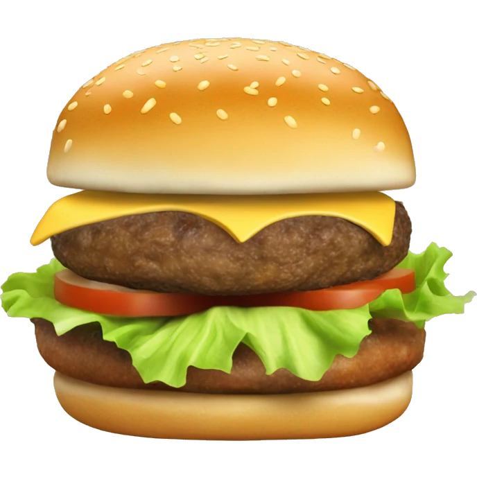Burger with cheesy bun with beacon on it, insider the burger is a feel fried cheese, Burger, lettuce, onion and beacon  emoji