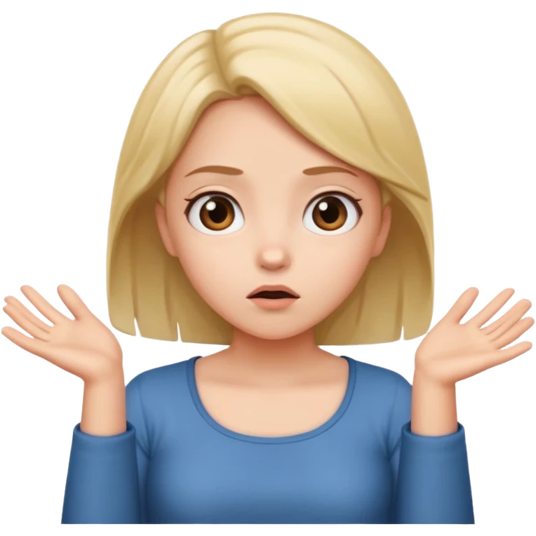 girl shrugging and looking up emoji