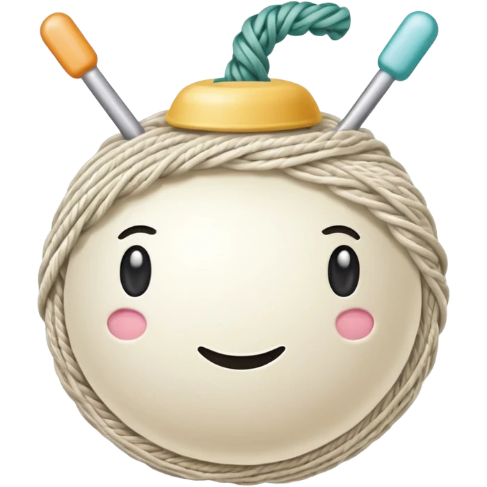 ball of knitting  milk colour without anything emoji
