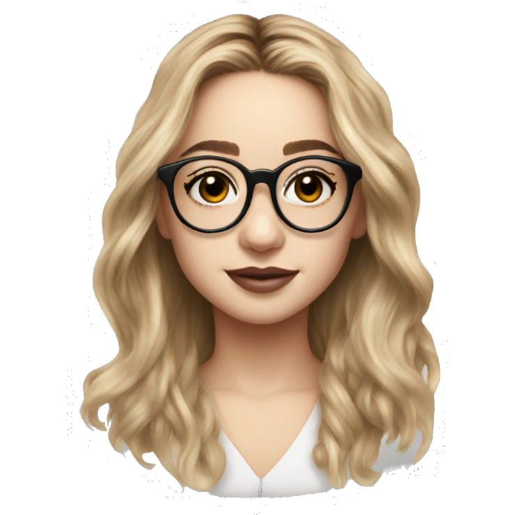 Sabrina Carpenter with clear aviator-style glasses emoji