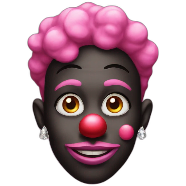 A black clown with pink diamonds emoji