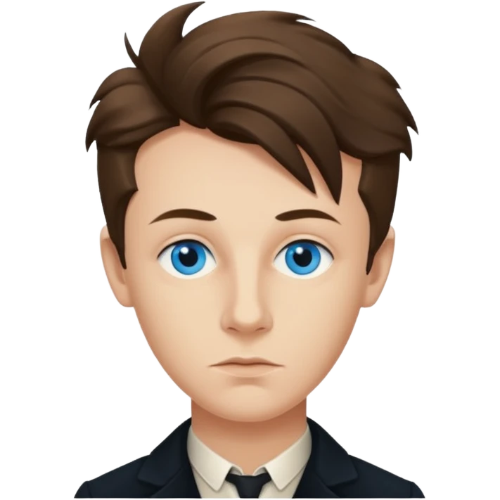 Arthur Rimbaud with blue eyes emoji
