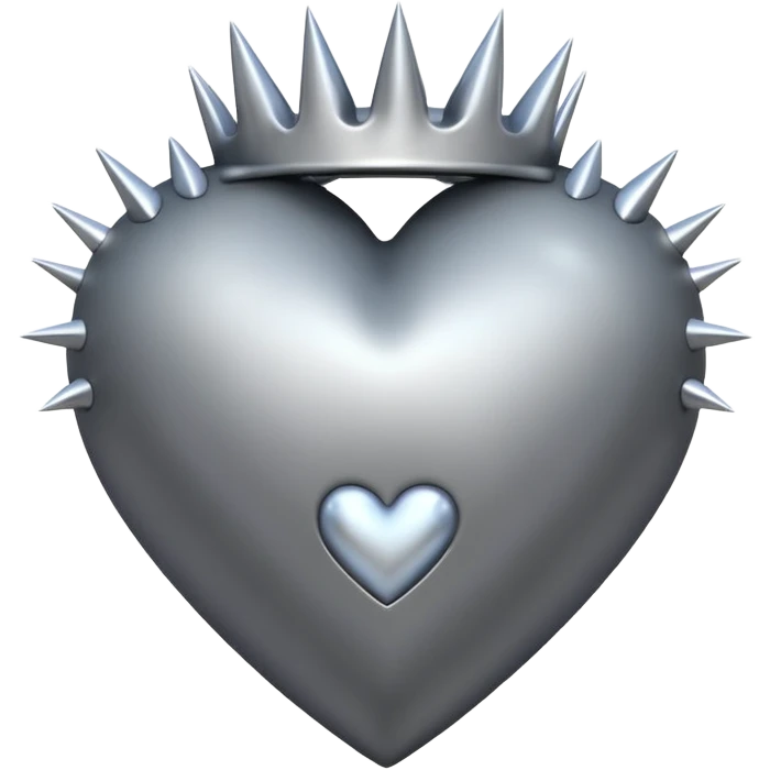 realistic heart with silver spikes emoji