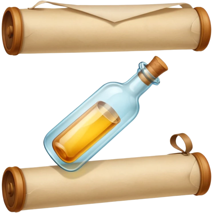 A Message Bottle, paper inside emoji