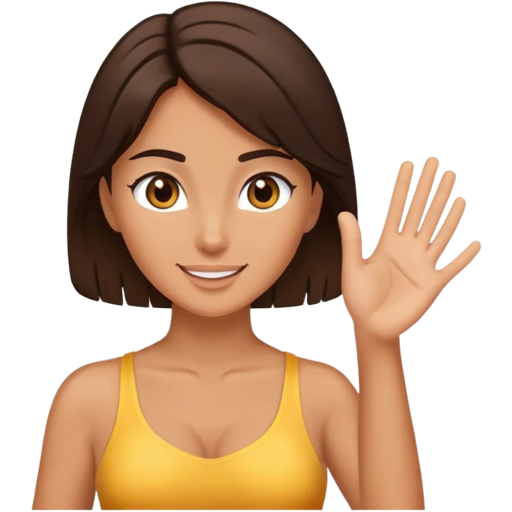 brunette woman high five emoji