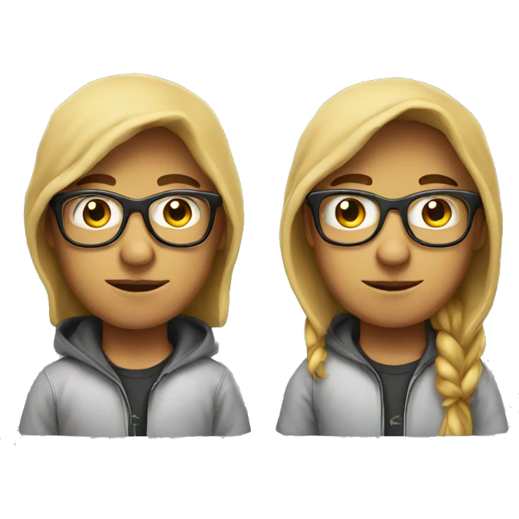 A nerd wearing a hoodie  emoji