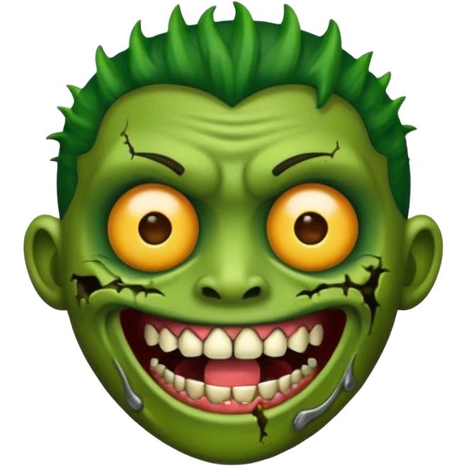 Emoji de zombie com piercing na sobrancelha  emoji