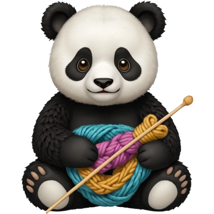 panda holding knitting emoji