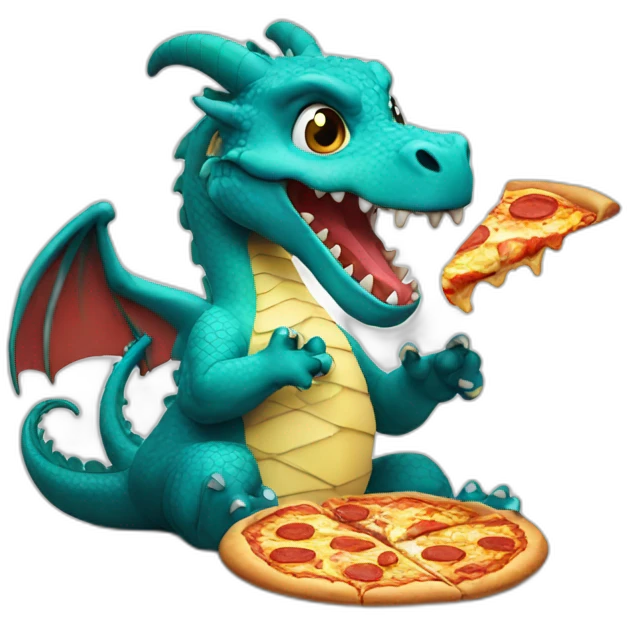 dragon eating pizza emoji
