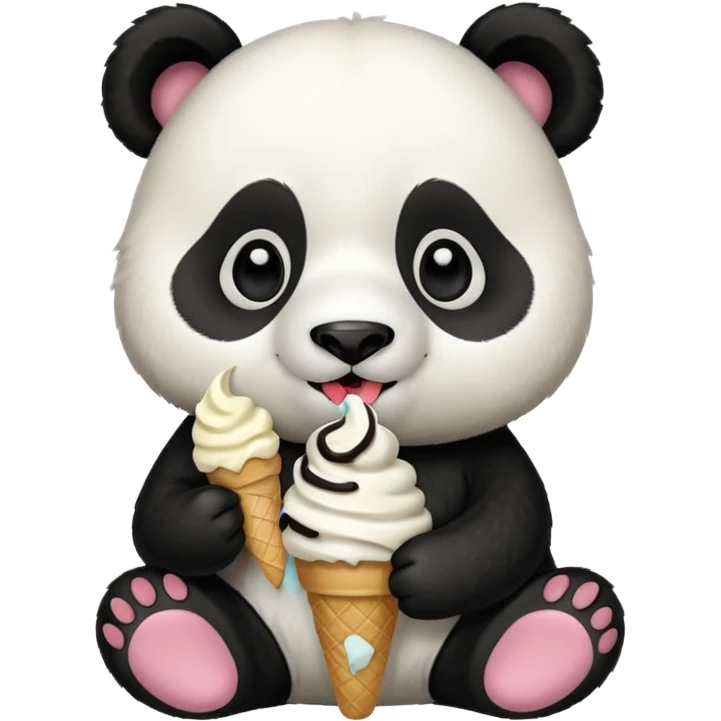 Panda eating ice cream emoji