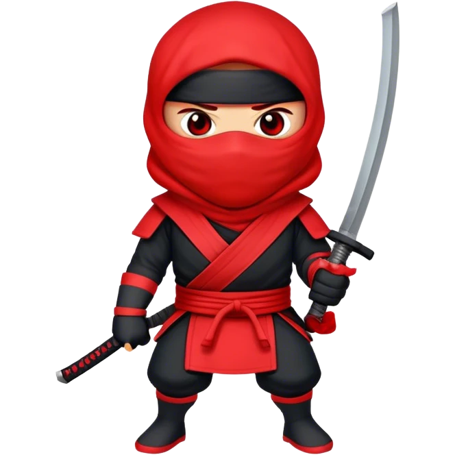A ninja with red emoji