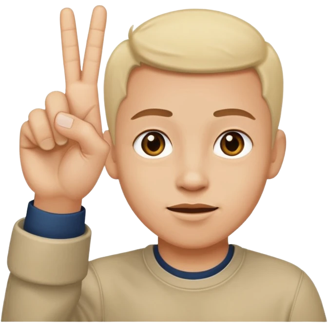 Yvl hand sign only 3 fingers up emoji