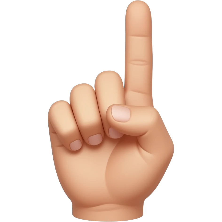 Emoji of hand all fingers are in the upper direction except middle which is towards front horizontly emoji