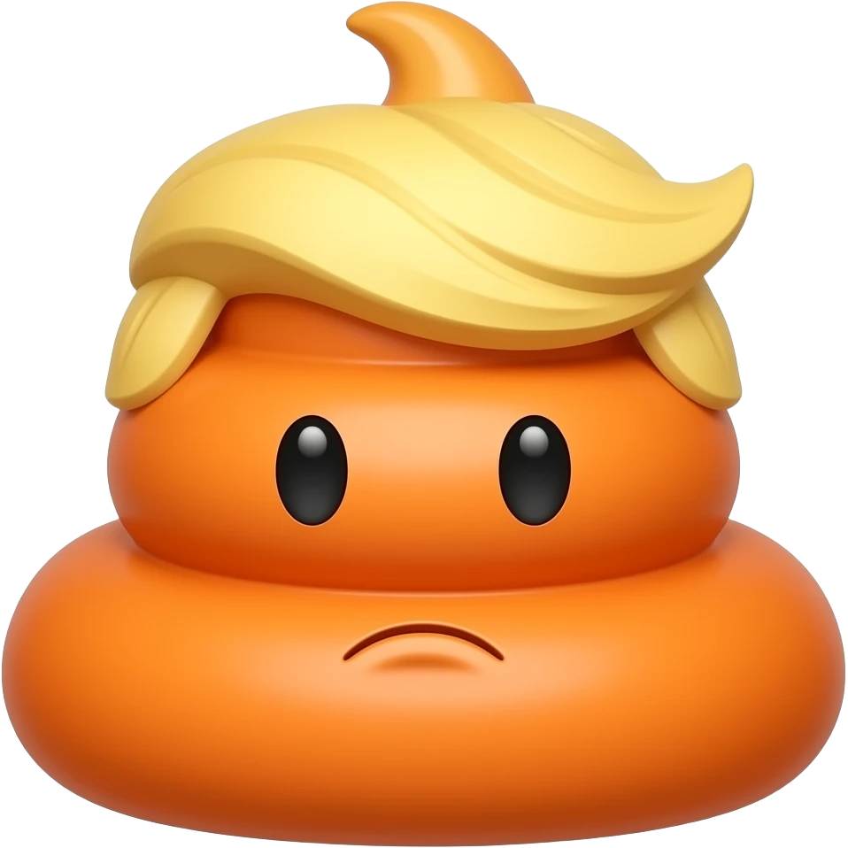 A cross between an orange  turd and trump emoji