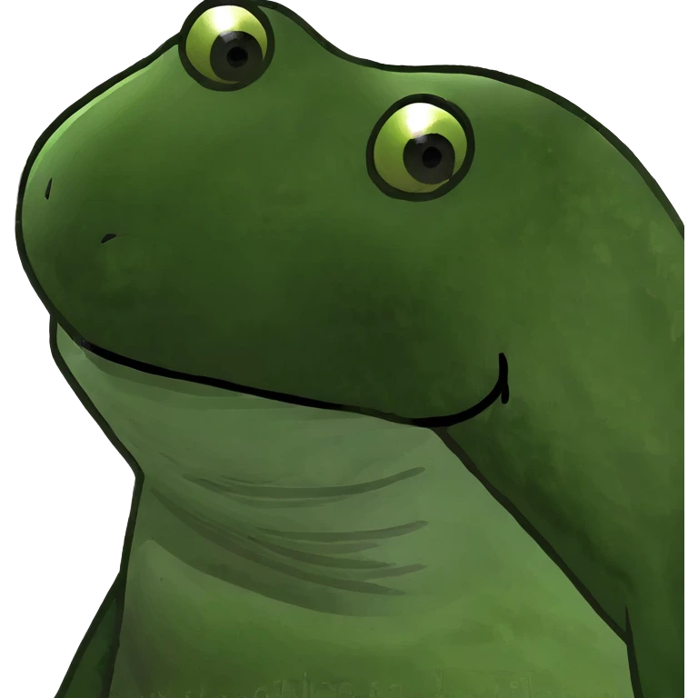 green bufo frog with dark spots representing hyperpigmentation, humorous emoji