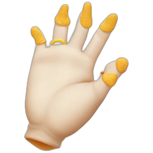 chicken hand with rings emoji