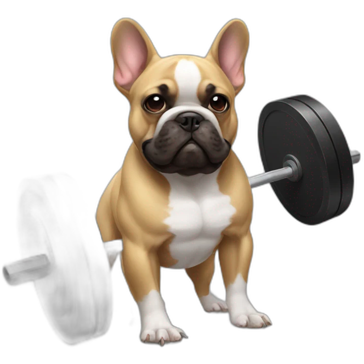 powerlifting french bulldog emoji