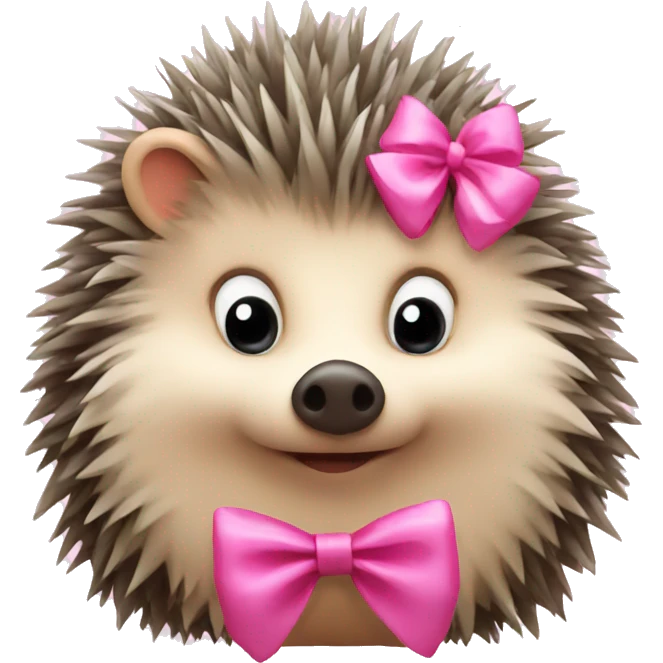 hedgehog with a pink bow emoji