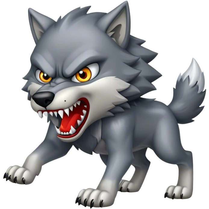 Angry wolf full body emoji