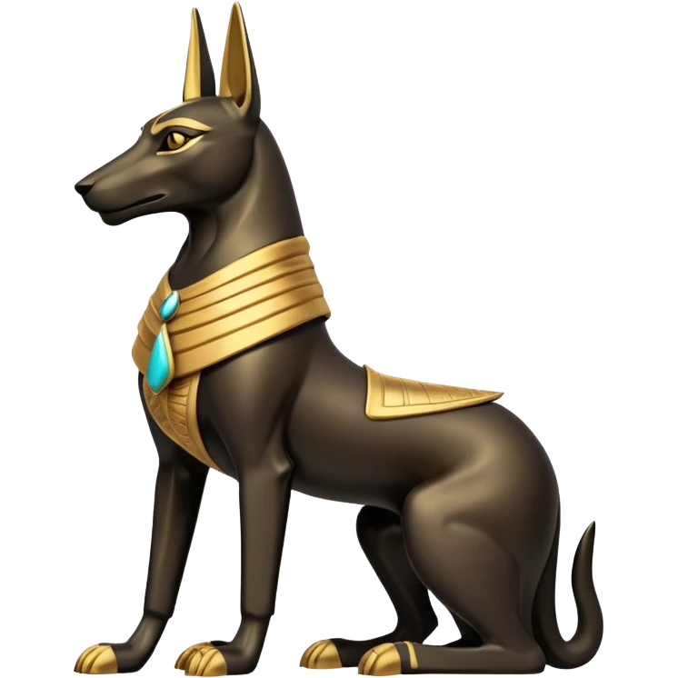 Ancient style statue casually adorned anubis canine casually posed  emoji