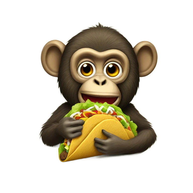 monkey eating a taco emoji