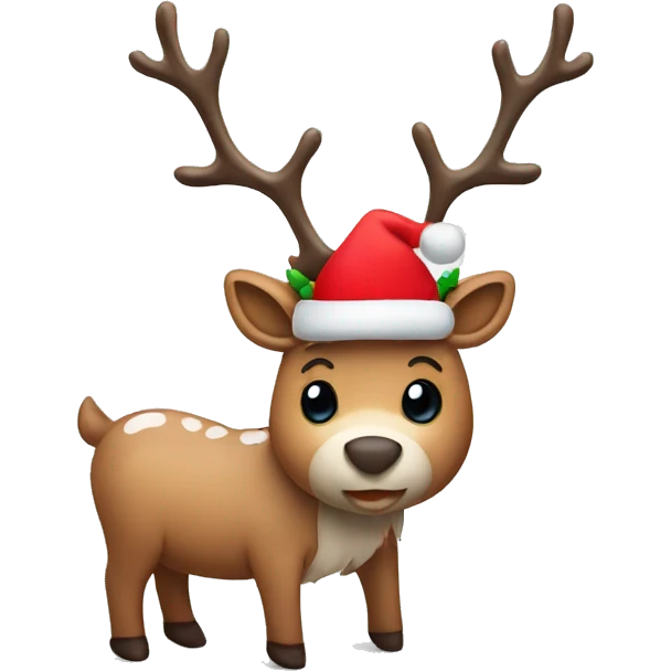 reindeer wearing a christmas hat  emoji