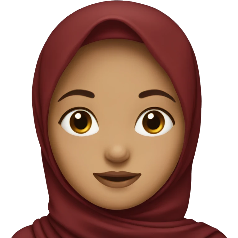 girl with dark red hijab  emoji