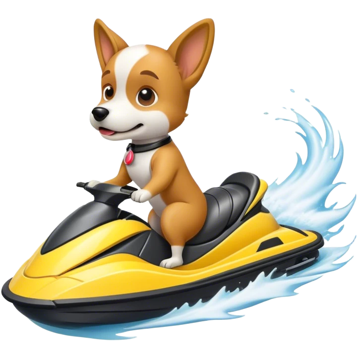 Dog on a jet-ski emoji