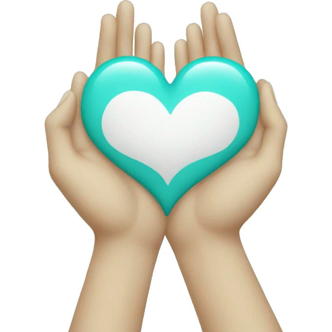 Turquoise heart hands emoji emoji