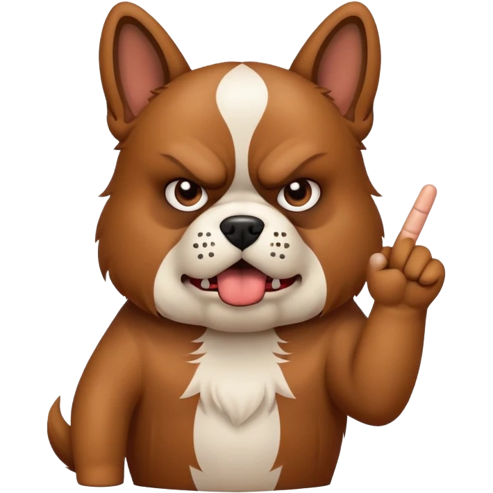 Dog with a middle finger  emoji