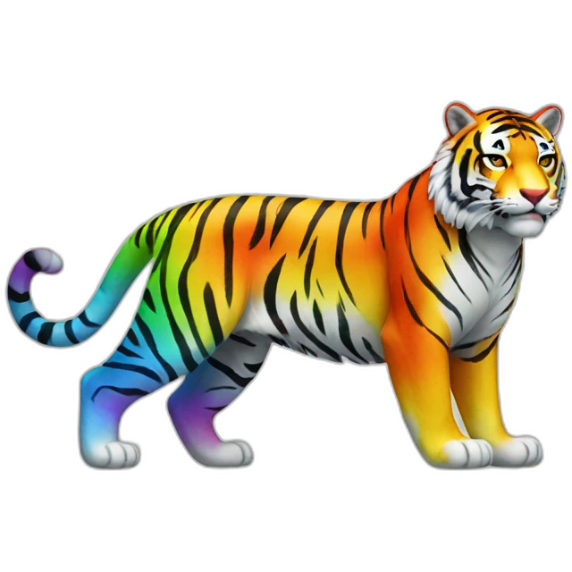 Rainbow Tiger Full Body emoji
