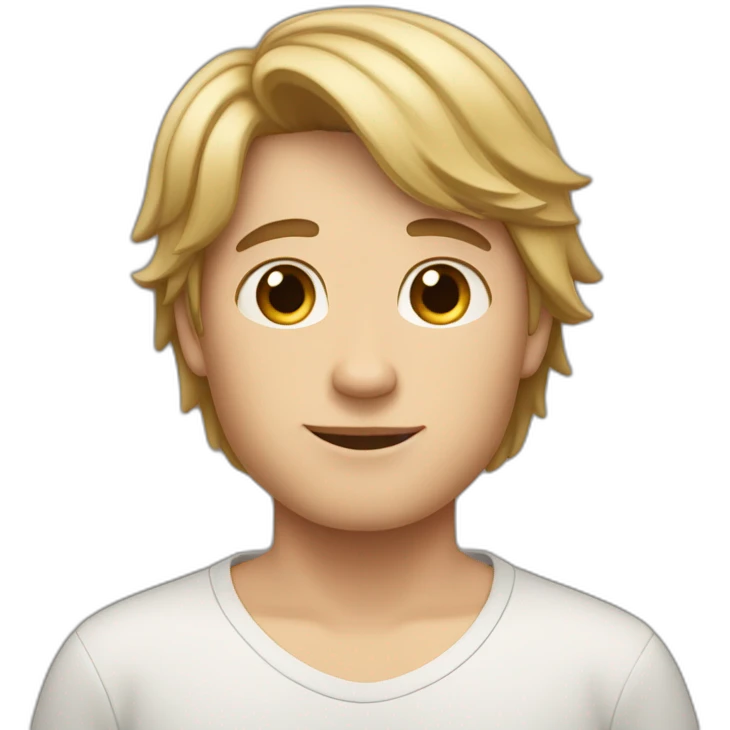 Create me, I’m a boy with short and middle long brown and blond hair, I’m fat emoji