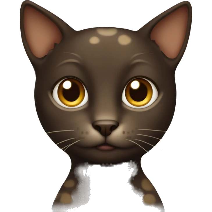 Dark brown cat with light brown spots emoji
