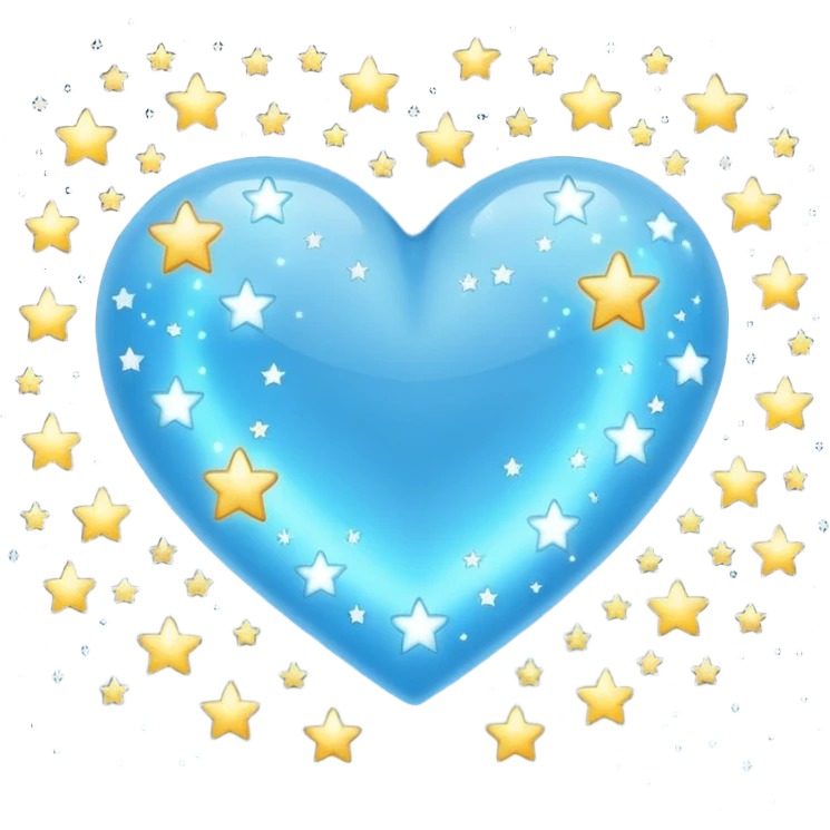 lightblue heart whit stars emoji
