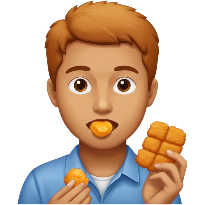 Human eating a chicken nugget emoji