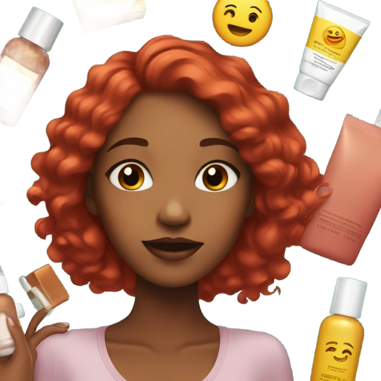 Red hair skin care girl emoji