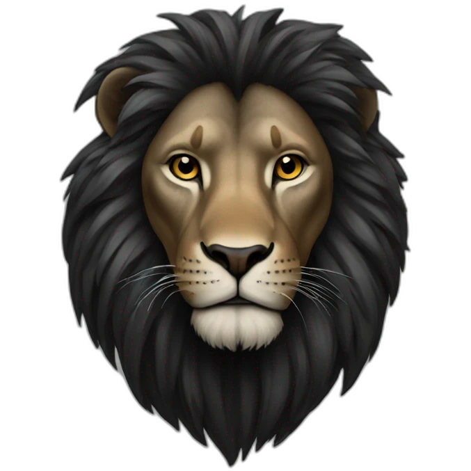 Lion noir emoji