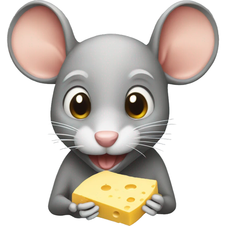 Rat eating cheese emoji