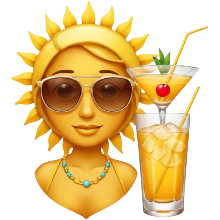 sun having a drink emoji